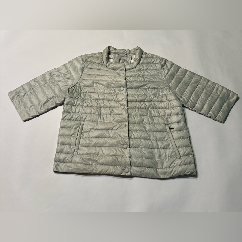 Romeo Gigli Lightweight Puffer Jacket XL Silver Gray
